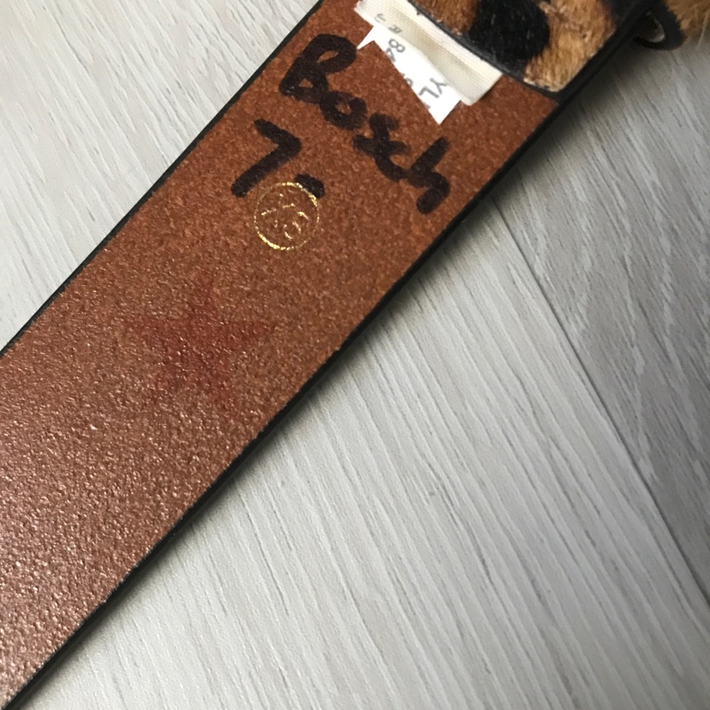 J CREW ANIMAL CHEETAH PRINT LEATHER PONY HAIR BELT WOMENS XS - Picture 5 of 8